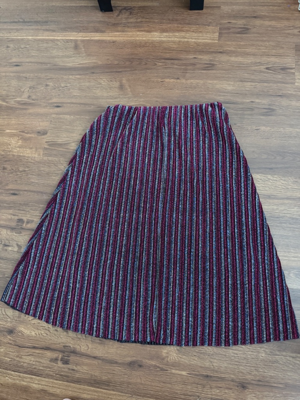 Sparkly Metallic Striped A-line Skirt